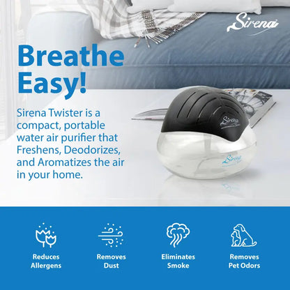 Water-Based Air Purifier - Swirling Water Filtration For Fresher, Better-Smelling Rooms