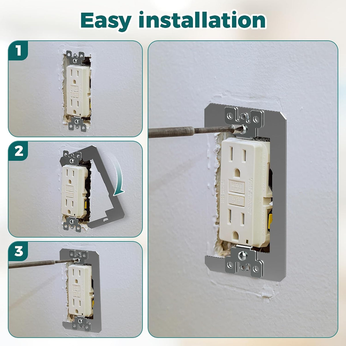 Wall Plate Spacer - Metal Support For Loose & Recessed Outlets