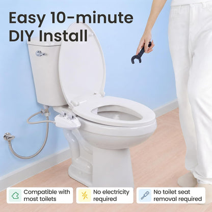 🚽 Bidet Toilet Seat Attachment - Dual Nozzle Water Cleaning System For A Cleaner, Fresher Bathroom Experience