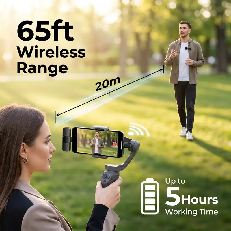 Mini Wireless Lavalier Microphone - Plug & Play Audio For Clearer Phone Videos