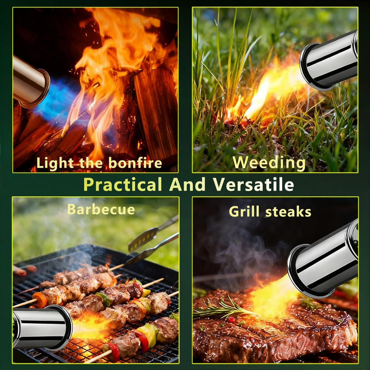 Outdoor Torch(not include gas tank) - One-Touch Flame Control For Faster Fire Starting