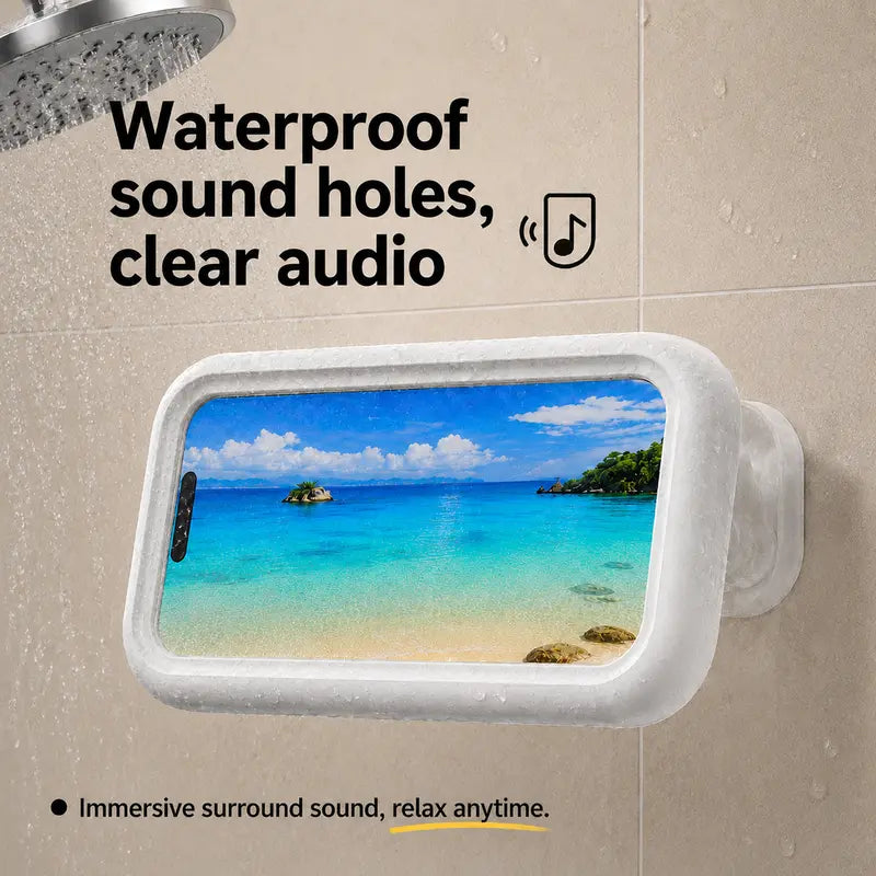 Shower Phone Holder - Waterproof Anti-Fog Touchscreen Case For Hands-Free Entertainment
