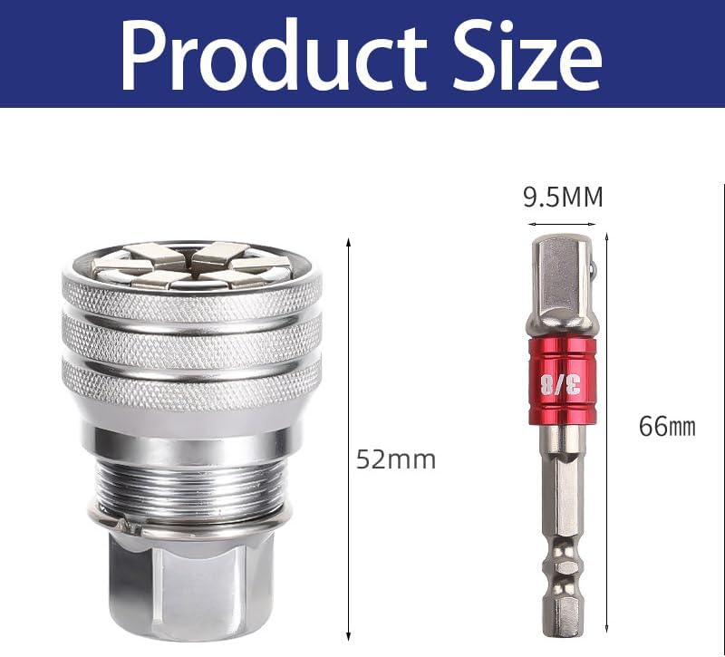 ONE SOCKET FITS MULTIPLE SIZES