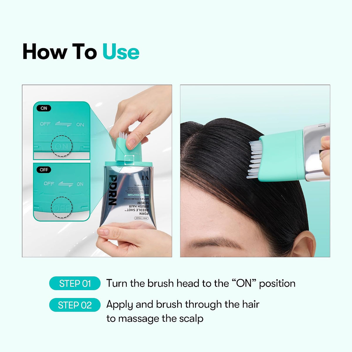 Scalp Serum Brush - PDRN Root Care For Fuller-Looking Hair