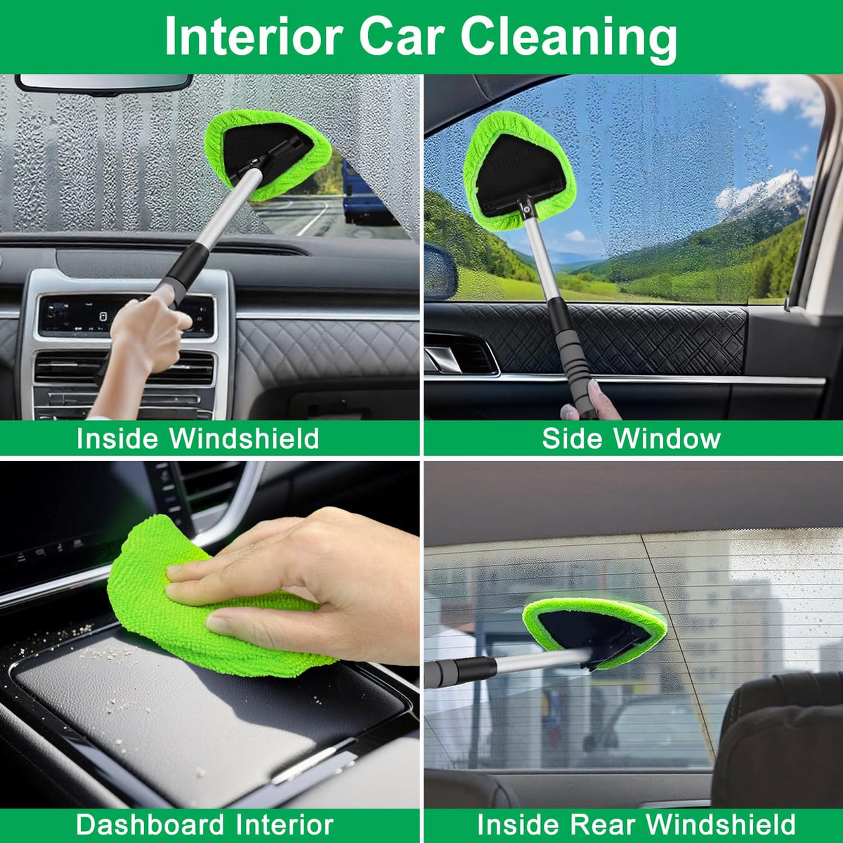 Windshield Cleaning Tool - Extendable Reach for Clearer Glass