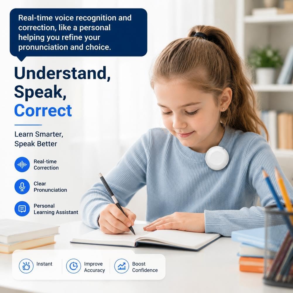 AI Wearable Translator - Real-Time 165-Language Translation For Easy Conversations Anywhere