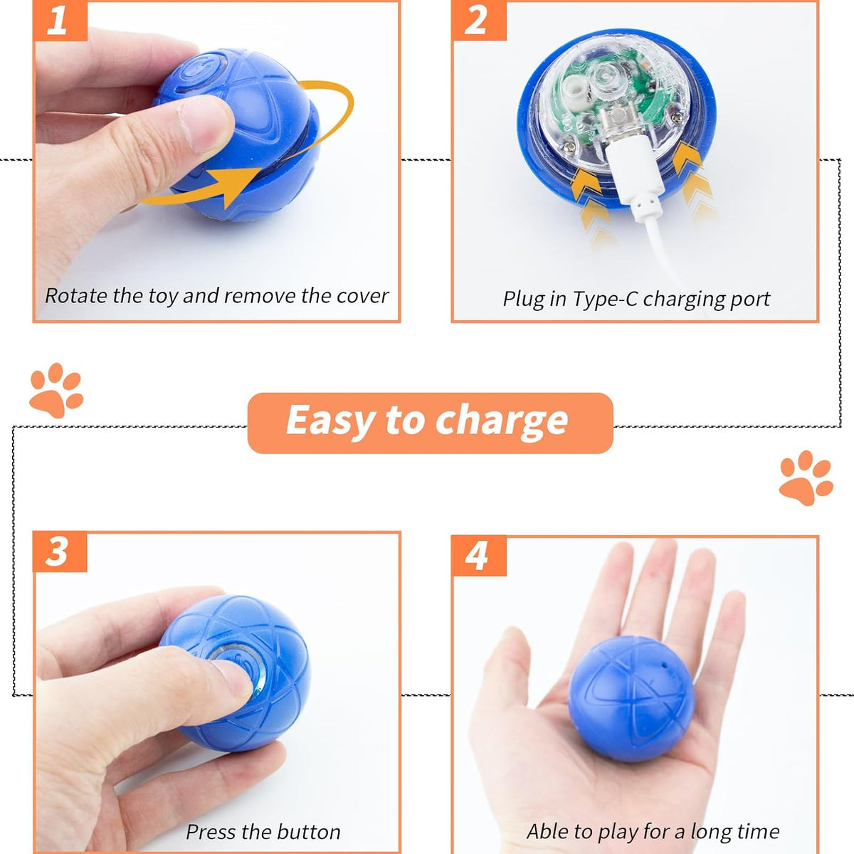 Interactive Dog Ball - Automatic Motion For More Playtime
