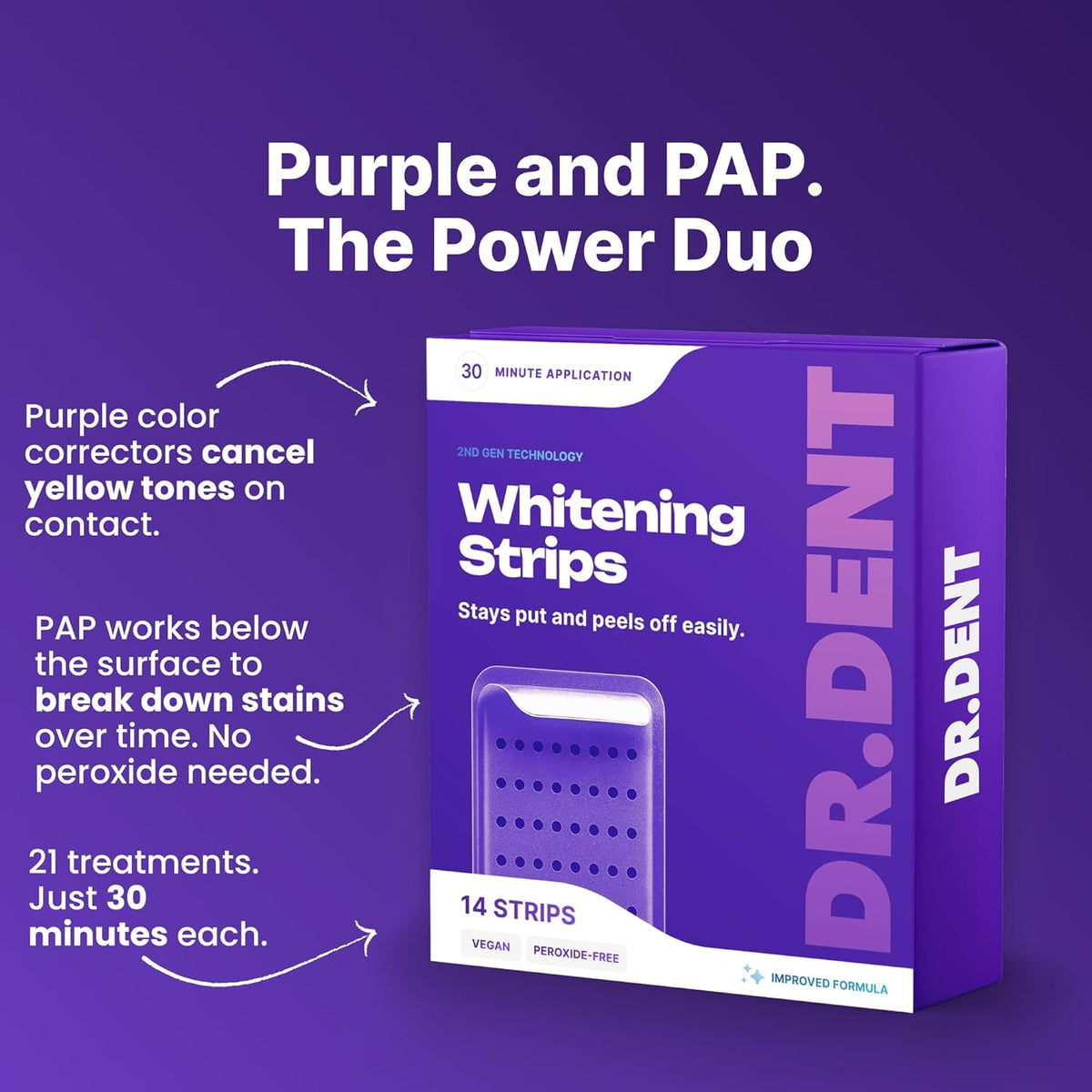 Purple Whitening Strips - Peroxide-Free Whitening For A Brighter Smile