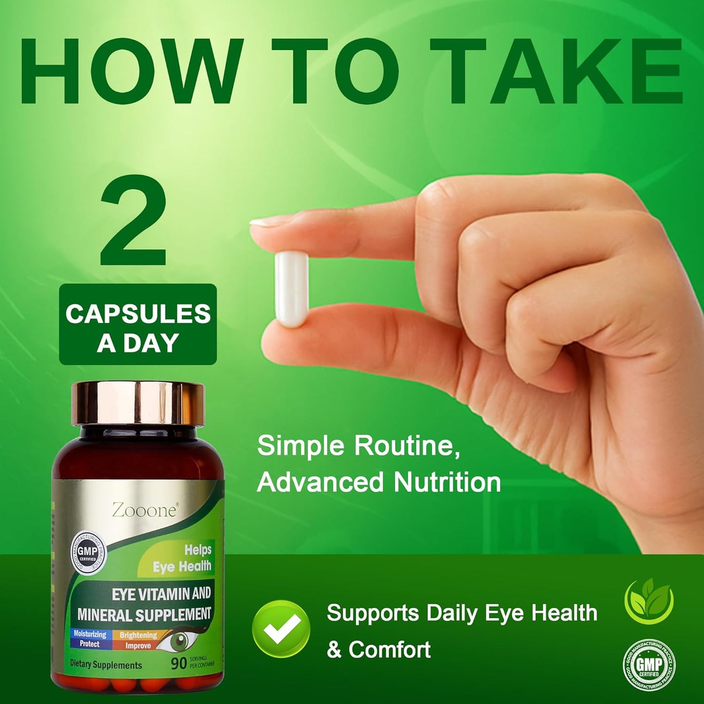 Eye Vitamin Supplement - 6-Nutrient Lutein Support For Daily Vision Comfort