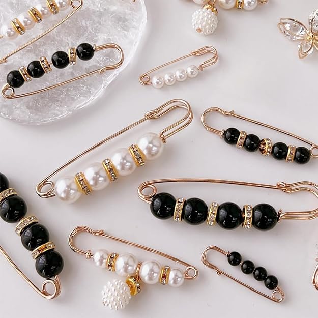 Pearl Clothing Tightener Pins - No-Sew Adjustable Design For Instant Outfit Upgrades