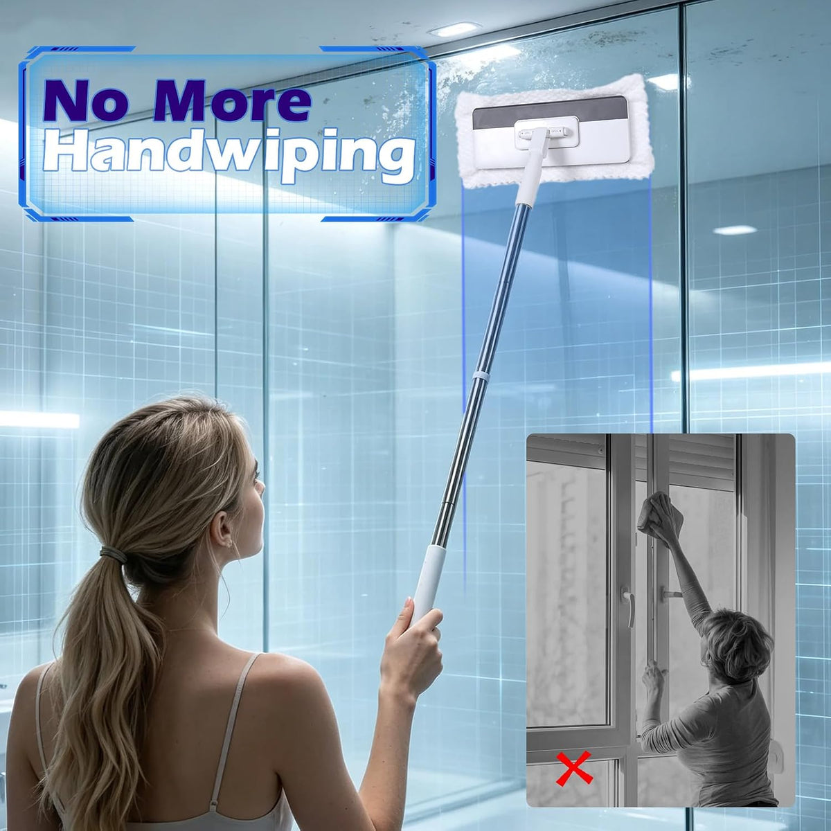 Slim Microfiber Floor Mop - 360° Swivel Cleaning For Hard-To-Reach Spaces