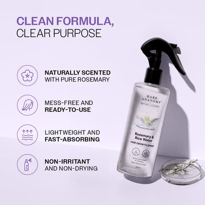 Rosemary Hair Spray - Lightweight Rice Water Formula For Softer, Fuller-Looking Hair