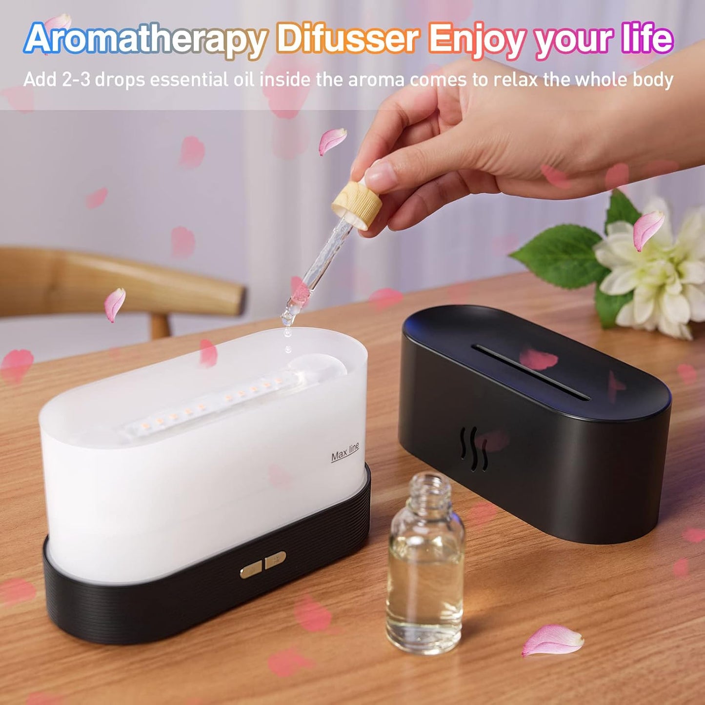 Breathe Relaxing Aroma With Realistic Flame Visuals.