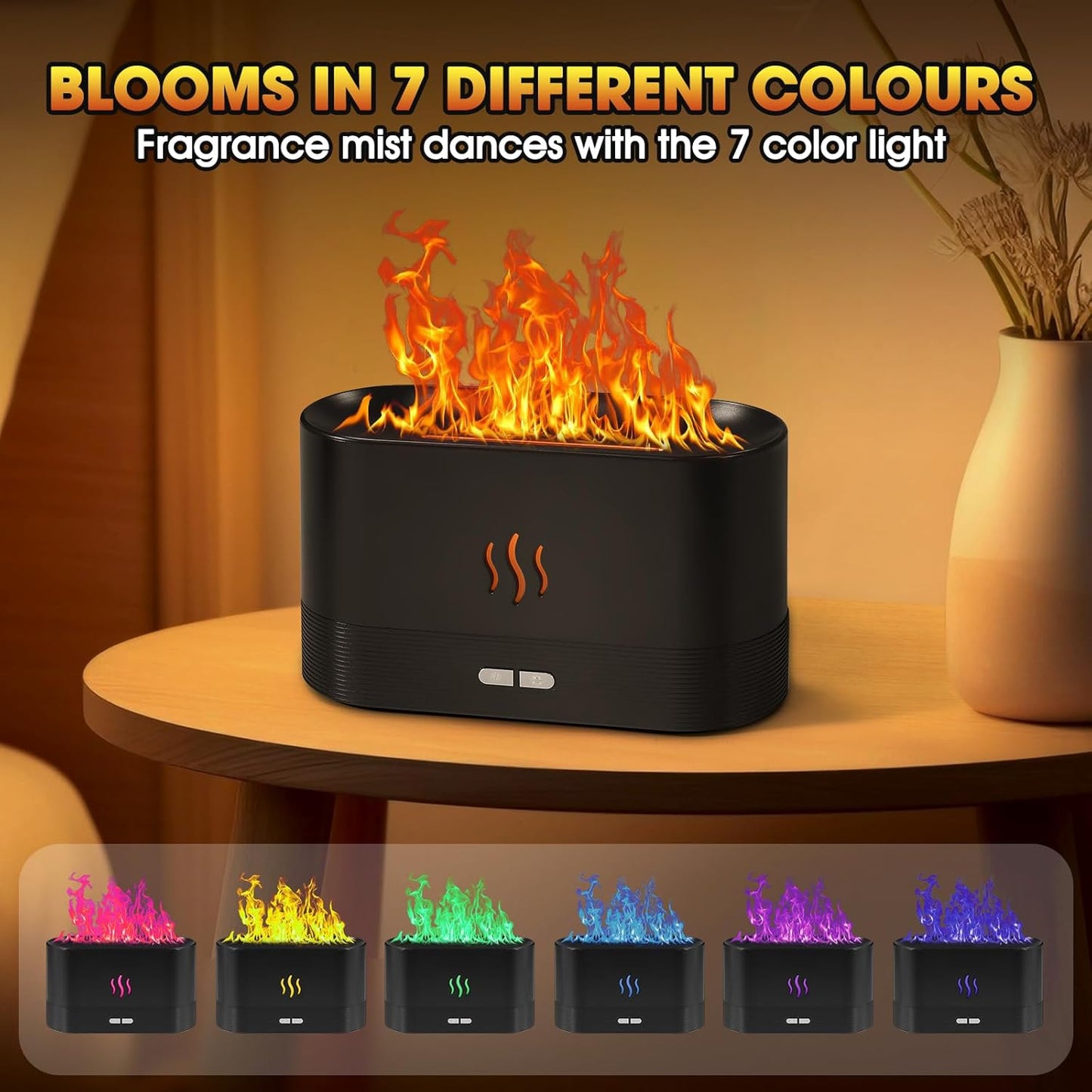 Breathe Relaxing Aroma With Realistic Flame Visuals.