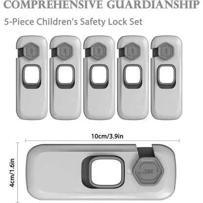 Adhesive Safety Lock - Slide & Rotate Design For Safer Cabinets & Appliances