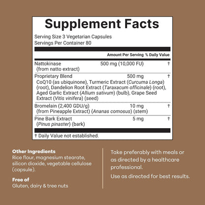Nattokinase Complex - 10,000 FU Japanese Natto Formula For Daily Heart Wellness