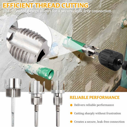PVC Pipe Threading Tool - Drill-Powered Internal & External Threads For Faster Repairs