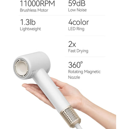 Hair Dryer – 110,000 RPM Brushless Motor For Ultra-Fast Salon Blowouts at Home
