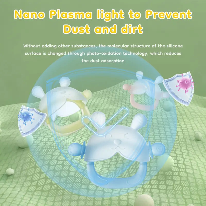 The Teether That Stays On Baby's Hand--A Wearable Silicone Teething Mitten That Soothes Sore Gums While Helping Babies Learn To Grip & Explore