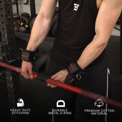 Lifting Straps - Cuffed D-Ring Grip Support For Stronger Heavy Lifts