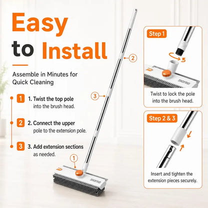 Floor Scrub Brush - 3-in-1 Deep Cleaning For Less Bending