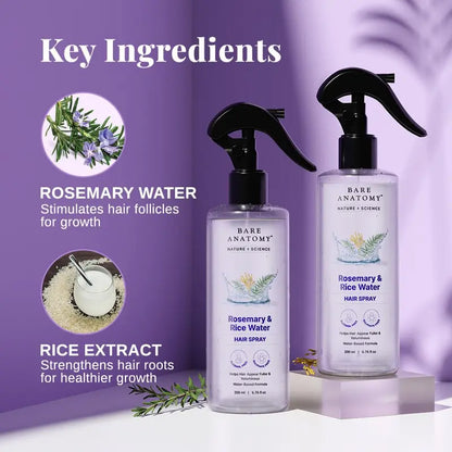 Rosemary Hair Spray - Lightweight Rice Water Formula For Softer, Fuller-Looking Hair