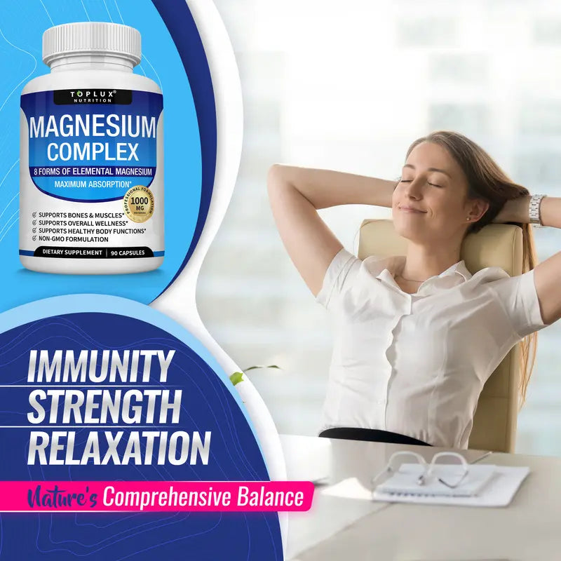 Magnesium Complex - 8-Form Formula For Bones, Muscles & Daily Wellness