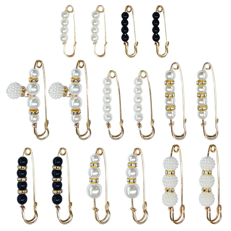 Pearl Clothing Tightener Pins - No-Sew Adjustable Design For Instant Outfit Upgrades
