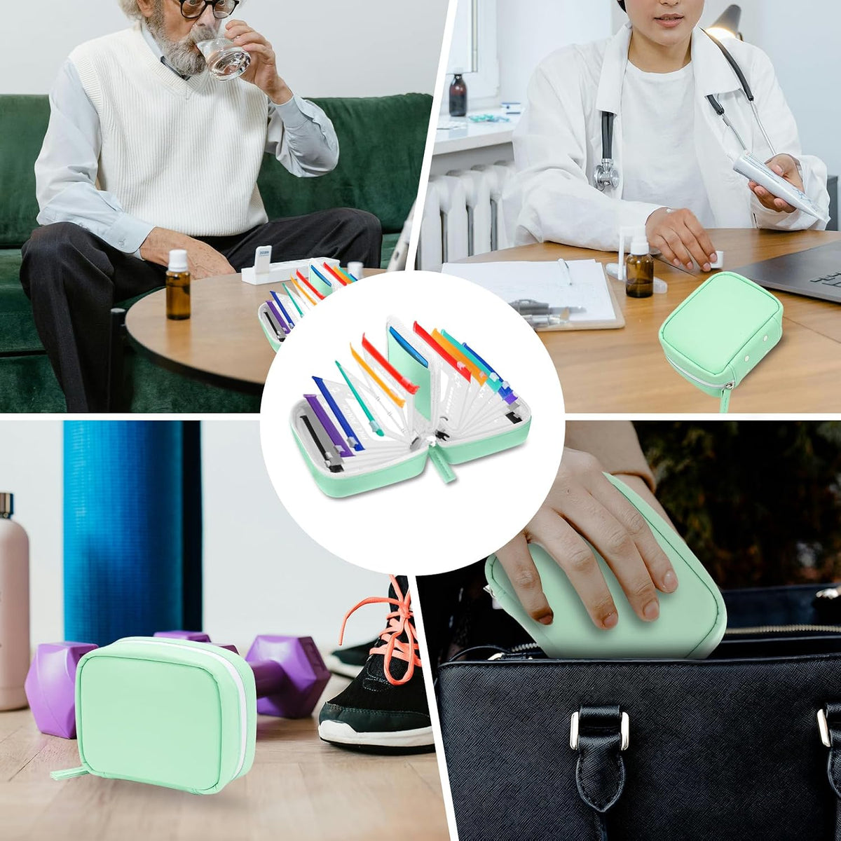 Waterproof Pill Organizer Set - 14-Day Portable Storage System For Easy Daily Organization