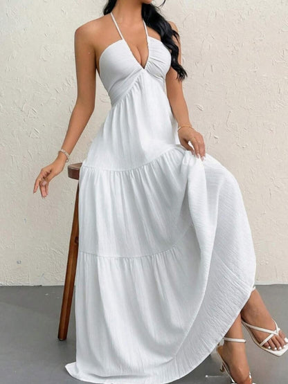 Sleeveless Backless Maxi Dress For Ultimate Beach Holiday Comfort