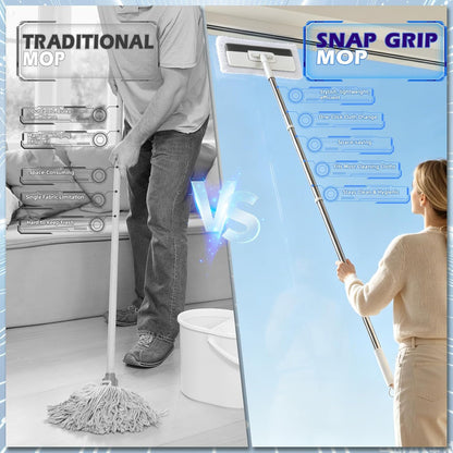 Slim Microfiber Floor Mop - 360° Swivel Cleaning For Hard-To-Reach Spaces