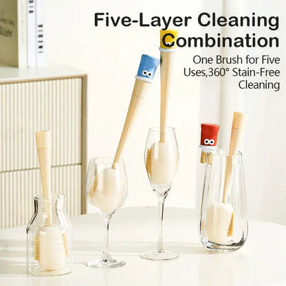 5-in-1 Bottle Cleaning Brush - Deep Clean Every Straw, Lid & Hard-To-Reach Spot