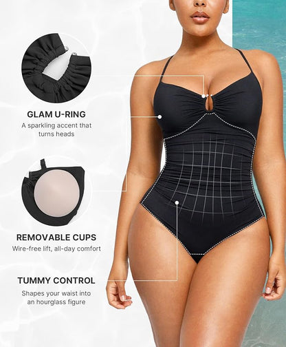 Instant Tummy-Control Shaping One-Piece Swimsuit