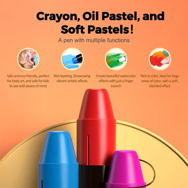 Jumbo Silky Crayons - Twist-Up Easy-Grip Design For Mess-Free Creativity