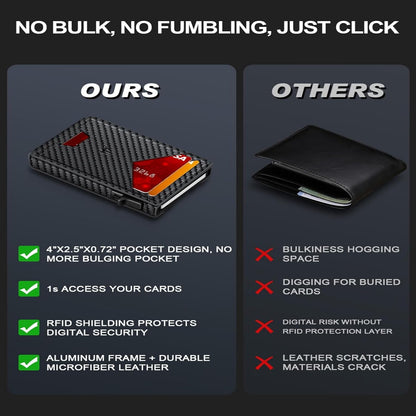 Minimalist RFID Wallet - One-Click Pop-Up Access For Slim Everyday Carry