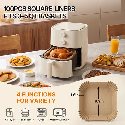 Air Fryer Paper Liners - Non-Stick Parchment For Faster, Easier Cleanup