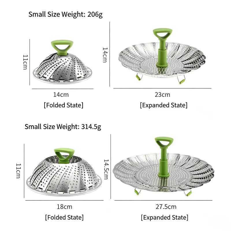 Vegetable Steamer Basket - Expandable Folding Design For Easy Everyday Steaming