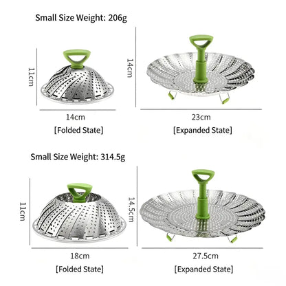 Vegetable Steamer Basket - Expandable Folding Design For Easy Everyday Steaming