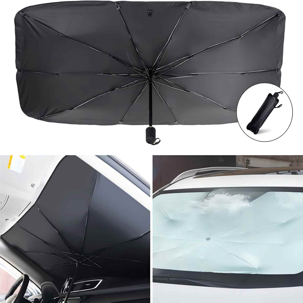 Beat The Heat Before You Drive--Block harsh sunlight, help reduce interior heat, and keep your parked car more comfortable in seconds