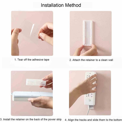 Power Strip Holder - No-Drill Adhesive Mount For A Clean Cable-Free Space