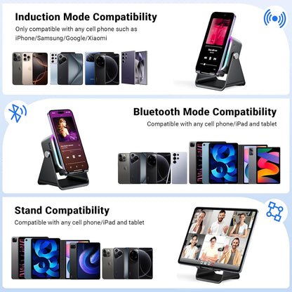 5-in-1 Smart Audio Dock - Wireless Induction Sound Amplification For Hands-Free Entertainment