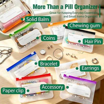 Waterproof Pill Organizer Set - 14-Day Portable Storage System For Easy Daily Organization