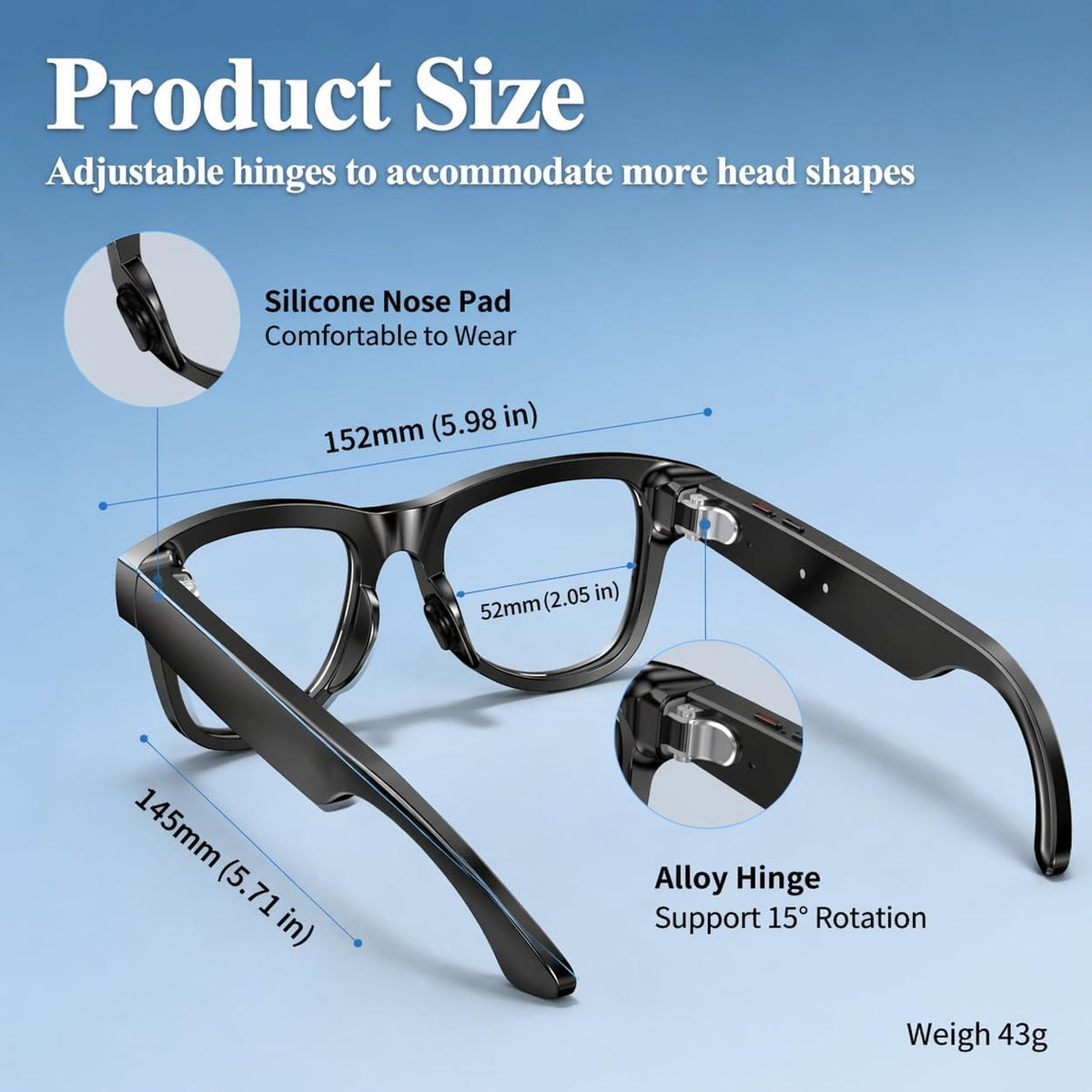 Smart Camera Glasses - Hands-Free POV Recording & AI Translation For Everyday Adventures