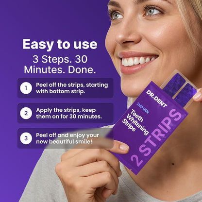 Purple Whitening Strips - Peroxide-Free Whitening For A Brighter Smile