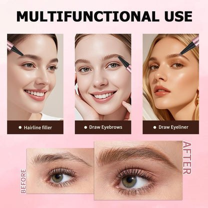 Micro-Fork Eyebrow Pen - Waterproof Hair-Like Strokes For Naturally Fuller Brows