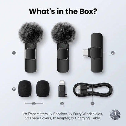 Mini Wireless Lavalier Microphone - Plug & Play Audio For Clearer Phone Videos
