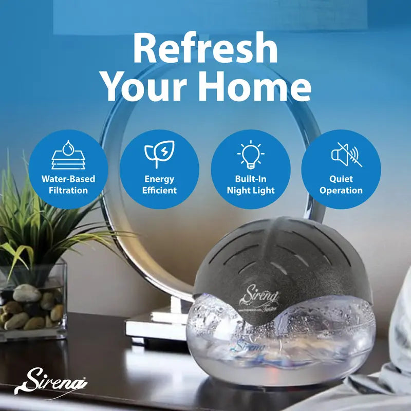 Water-Based Air Purifier - Swirling Water Filtration For Fresher, Better-Smelling Rooms