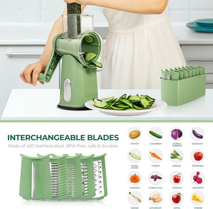 Rotary Cheese Grater - Hand Crank System For Faster Kitchen Prep