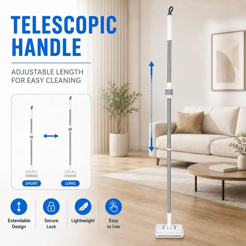 Slim Microfiber Floor Mop - 360° Swivel Cleaning For Hard-To-Reach Spaces