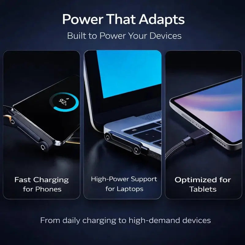 2-in-1 Charging Cable – Built-In Foldable Stand For Hands-Free Charging